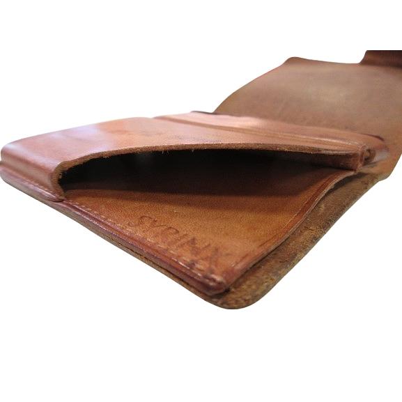 シュリンクス SYRINX 財布 二つ折り 無地 レザー ブラウン QQQ メンズ