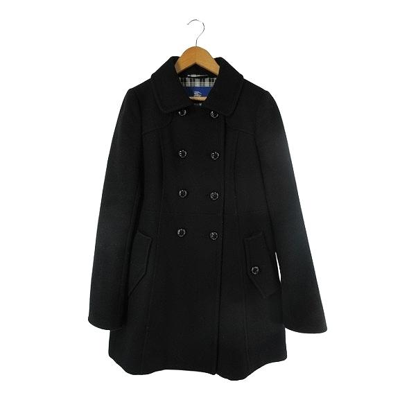 BURBERRY BLUE LABEL ブラックピーコート　38(Mサイズ) BURBERRY BLUE LABEL（バーバリーブルーレーベル） BURBERRY BLUE