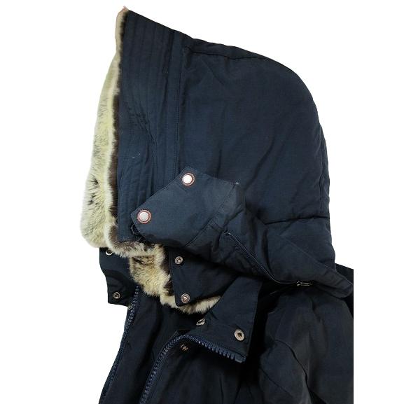 ウールリッチ WOOLRICH 1402072 ダウン ジャケット コート フード ファー ジップフライ ボタン 無地 ネイビー サイズM QQQ レディース_3