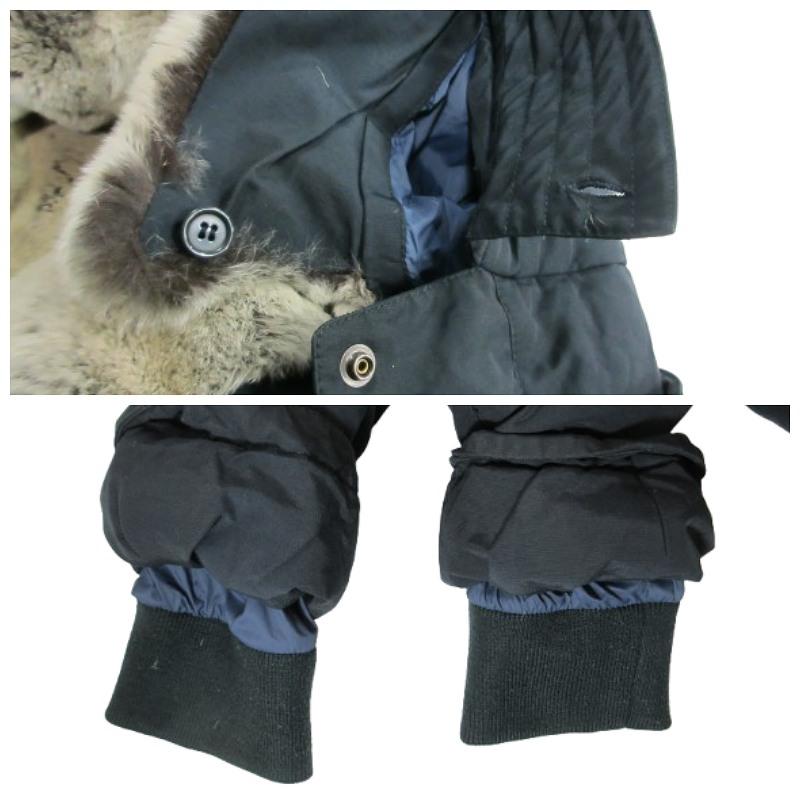 ウールリッチ WOOLRICH 1402072 ダウン ジャケット コート フード ファー ジップフライ ボタン 無地 ネイビー サイズM QQQ レディース_4