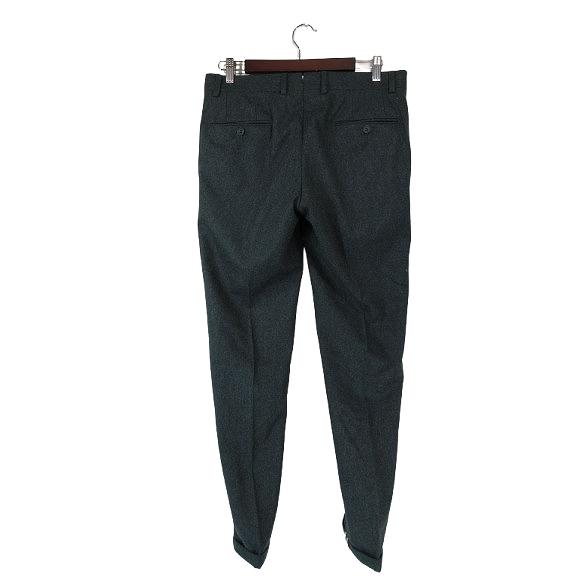 santaniello サンタニエッロ スラックス S 緑 【古着】【中古】【送料無料】 Santaniello サンタ二エッロ スラックス パンツ ウール 無地 ロール