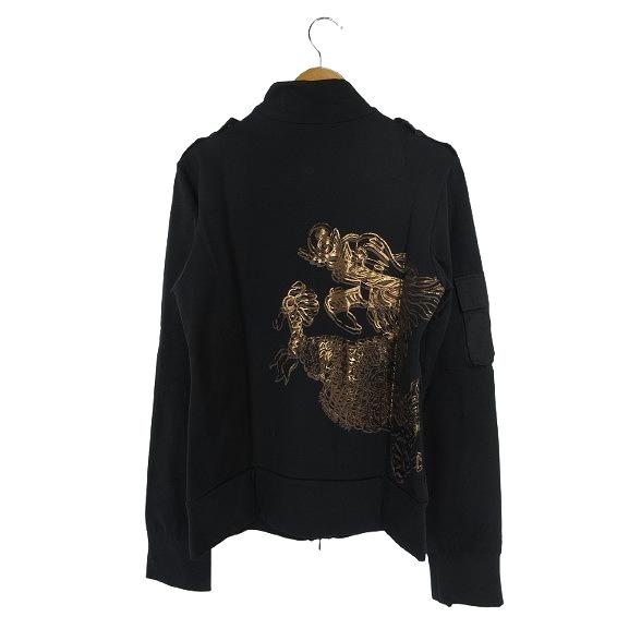 新品】 ヴィヴィアンタムVIVIENNETAMノーカラー黒ジャケット七分袖