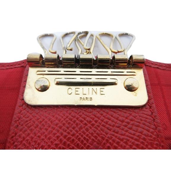 CELINE（セリーヌ） キーケース 6連 ロゴ ワンポイント 無地 レザー
