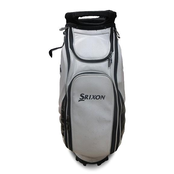 SRIXON スリクソン キャディバッグ カート型 4分割 ホワイト　劣化あり スリクソン SRIXON キャディ バッグ ロゴ 4分割 白 QQQ メンズ