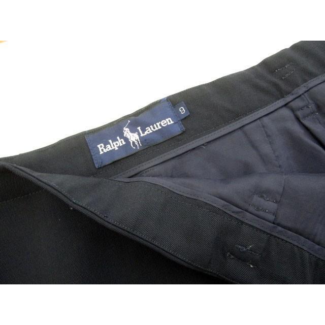 POLO RALPH LAUREN ラルフローレン スカート タイト ミニ ウール 9 紺 