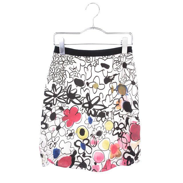 ドレスキャンプ DRESSCAMP スカート ミニ 花柄 フレア 白 ホワイト /tk  