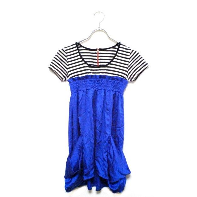 スコットクラブ Scot Club ワンピース 切替 ボーダー ひざ丈 ジップアップ 半袖 白 黒 青 ホワイト ブラック ブルー レディース 中古 ベクトル 古着 150 ブランド古着販売のベクトル 通販 Yahoo ショッピング