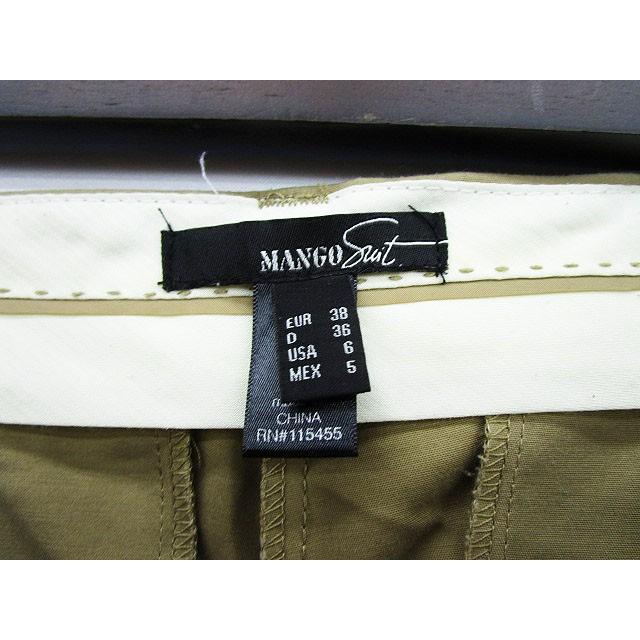 マンゴ MANGO Suit パンツ スラックス ノータック コットン 38 ベージュ レディース｜vectorpremium｜03