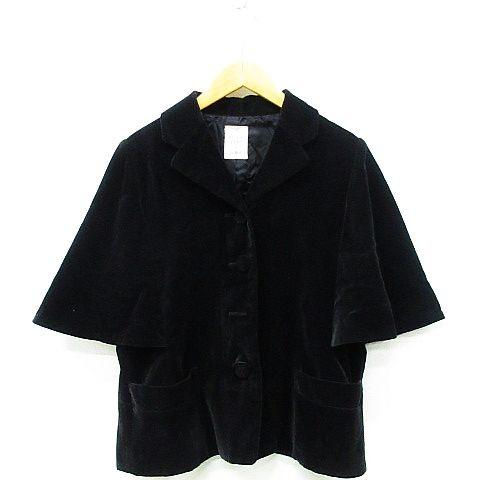 ジェーンマープル Jane Marple デザインジャケット コート アウター 半袖 ベロア コットン 黒 M 秋冬 レディース 中古 ベクトル 古着 151 ブランド古着販売のベクトル 通販 Yahoo ショッピング