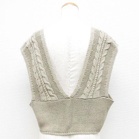 中古 カリタ Khalita しまむら ニットベスト ビスチェ ショート丈 ミックス編み レースアップ コットン ライトカーキ 4l レディース ベクトル 古着 151 ブランド古着販売のベクトル 通販 Yahoo ショッピング