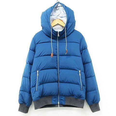 中古 ビームス Beams ダウンジャケット コート アウター 長袖 Wジップアップ フード付き 裏ストライプ スチールブルー グレー M メンズ ベクトル 古着 151 ブランド古着販売のベクトル 通販 Yahoo ショッピング