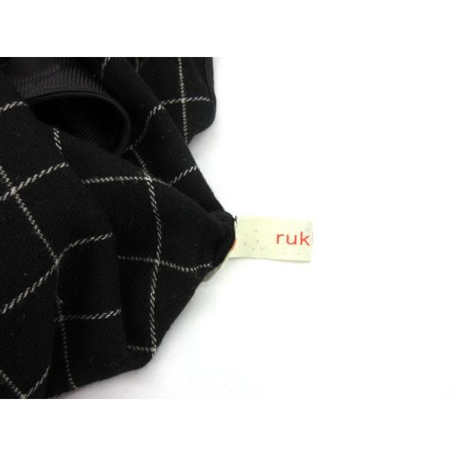ルッキリル rukkilill ワンピース 長袖 ひざ丈 チェック ウール F 黒  