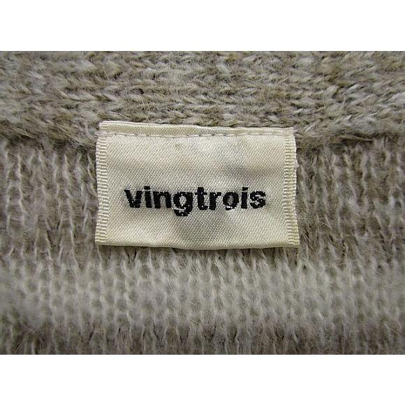 vingtrois ヴァントロワ ニット セーター 七分袖 モヘア混 ベージュ 白 