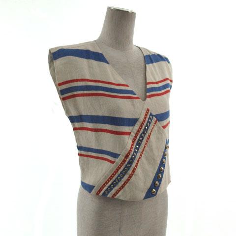 ローレンモファット LAUREN MOFFATT カットソー Vネック ノースリーブ  