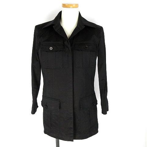中古 エムプルミエ M Premier ジャケット ミリタリー 七分袖 ストレッチ コットン混 黒 ブラック 36 レディース Sale 99 Off
