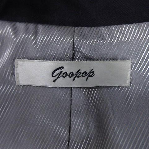 グーポップ goopop ジャケット 長袖 ショールカラー ジレ付 ブラック 