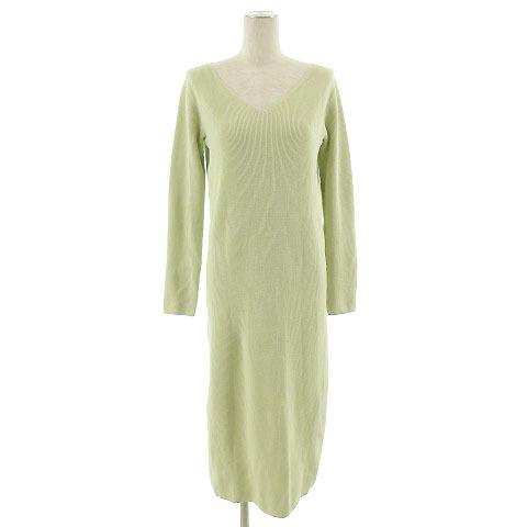 中古 アダムエロペ Adam Et Rope ワンピース ロング 長袖 Vネック ニット グリーン系 薄緑 F レディース ベクトル 古着 155 ブランド古着販売のベクトル 通販 Yahoo ショッピング