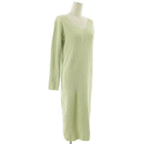 中古 アダムエロペ Adam Et Rope ワンピース ロング 長袖 Vネック ニット グリーン系 薄緑 F レディース ベクトル 古着 155 ブランド古着販売のベクトル 通販 Yahoo ショッピング