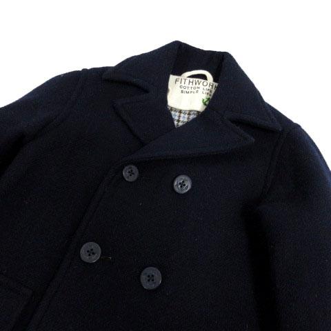 フィス FITH コート Pコート ダブル ウール混 ネイビー 紺 キッズ  