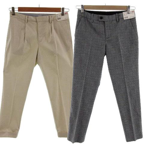 中古 未使用品 ユニクロ Uniqlo パンツ 2枚セット タックアンクルチノパン ベージュ アンクルチノパン グレンチェック 黒 白 64 ベクトル 古着 155 ブランド古着販売のベクトル 通販 Yahoo ショッピング