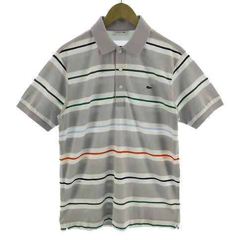 中古 未使用品 ラコステ Lacoste ポロシャツ 半袖 マルチボーダー グレー系 L メンズ ベクトル 古着 155 ブランド古着販売のベクトル 通販 Yahoo ショッピング