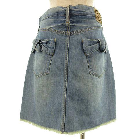 ミュベールワーク MUVEIL WORK スカート デニム ひざ丈 裾カット