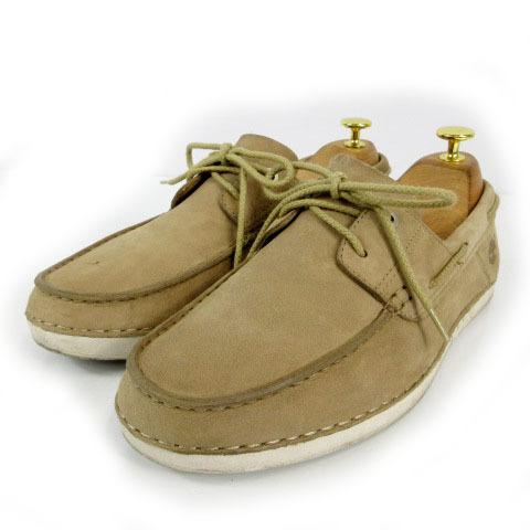 中古 ティンバーランド Timberland デッキシューズ シューズ スウェード ベージュ 7 5 メンズ 人気の