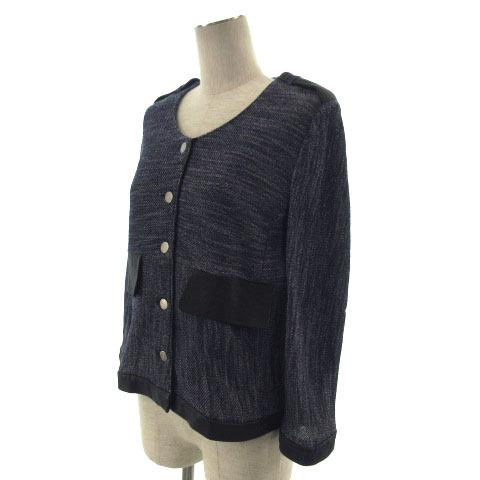 トリコシック TRICOT CHIC ジャケット ノーカラー ニット レザー