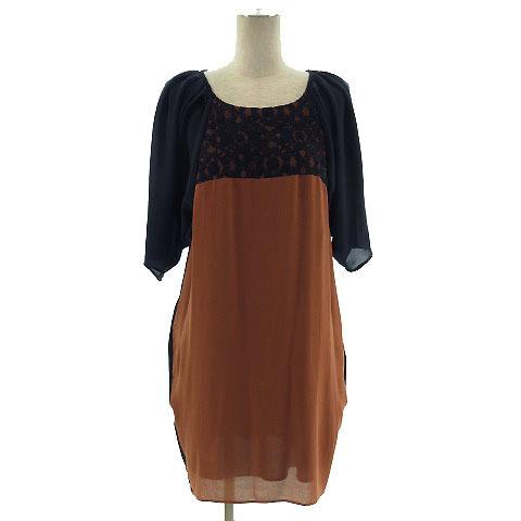 ステラシフォン STELLA CIFFON ワンピース ひざ丈 五分袖 バルーン  