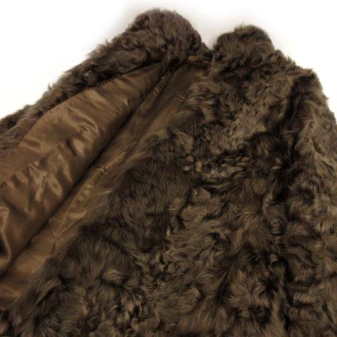 コート 毛皮 リアルファー スタンドカラー ブラウン 茶 11 レディース