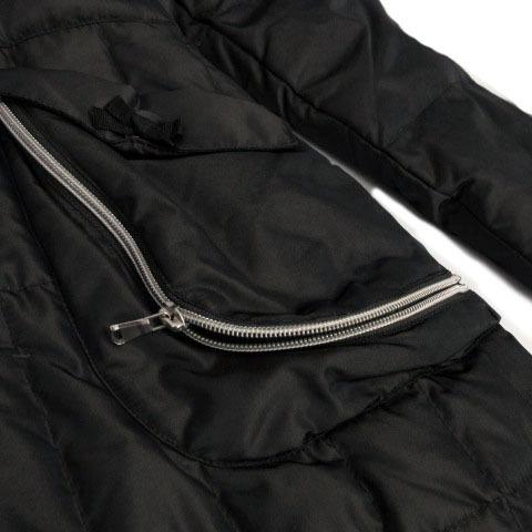 パティパティ PATTi ダウンコート リボン ブラック 黒 タマムシ調 MーL