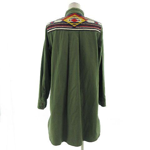 中古 チチカカ Titicaca ワンピース シャツワンピース ひざ丈 長袖 オルテガ柄 刺繍 カーキ F レディース ベクトル 古着 155 ブランド古着販売のベクトル 通販 Yahoo ショッピング