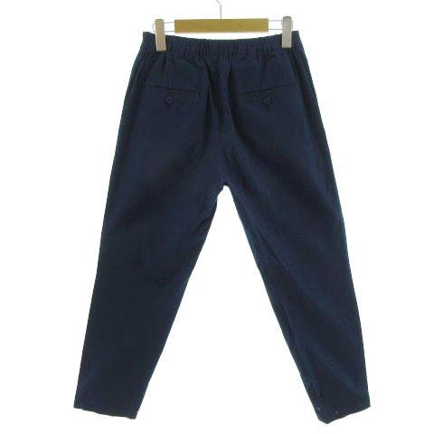 ネセセア nesessaire パンツ テーパード リボン 日本製 ブルー 青 38 