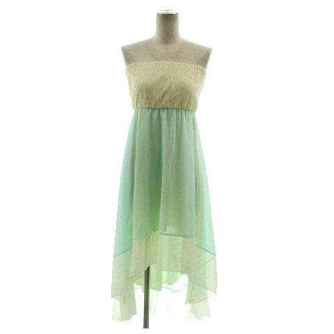 デイライルノアール Delyle Noir ワンピース ベアトップ ミディ丈 切替え レース シースル シアー素材 アイボリー グリーン 緑 99 155 ブランド古着販売のベクトル 通販 Yahoo ショッピング