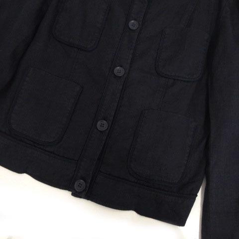 プラステ PLST ジャケット ノーカラー リネン ネイビー 紺 0