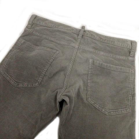 【中古】ディースクエアード DSQUARED2 パンツ テーパード コーデュロイ イタリア製 グレー 46 メンズ DSQUARED2（ディースクエアード） パンツ テーパード コーデュロイ