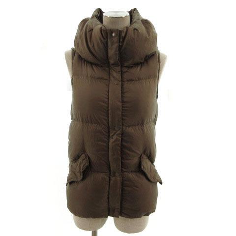 ギャップ Gap ジャケット ダウンベスト ボリュームカラー ジップアップ ブラウン 茶 Xxs レディース 155 ブランド古着販売のベクトル 通販 Yahoo ショッピング
