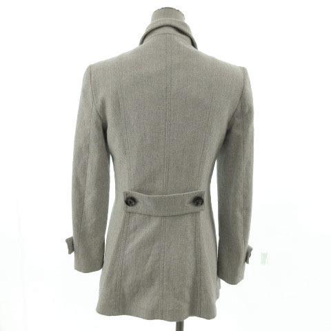 美品 ルネ ケープコート ポンチョコート アンゴラ混 ノーカラーライト