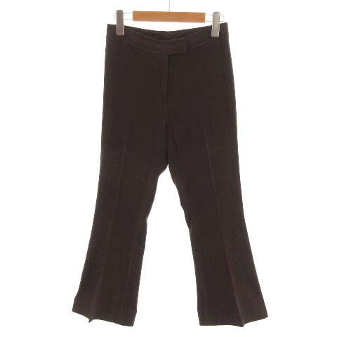 モルガン MORGAN パンツ スラックス 裾フレア スウェード風 ブラウン