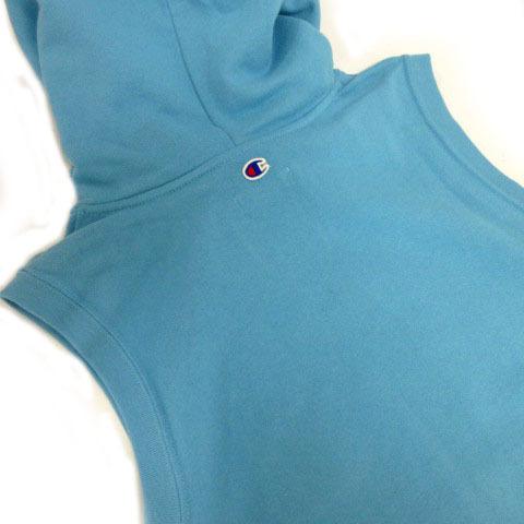 手数料安い Gallery World Hyphen E イーハイフンワールドギャラリー Champion チャンピオン 中古 パーカー 古着 ベクトル F 白 青 ロゴ ノースリーブ スウェット パーカー Www We Job Com