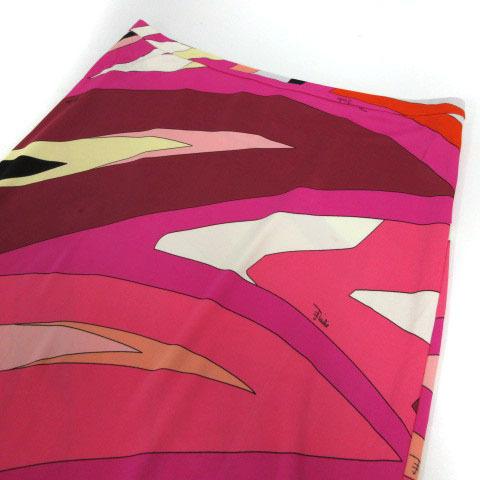 エミリオプッチ EMILIO PUCCI スカート タイト ひざ丈 総柄 ピンク系
