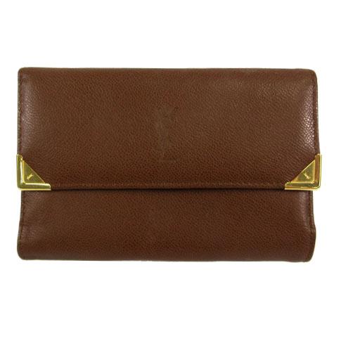 イヴサンローラン YVES SAINT LAURENT 財布 三つ折り財布 ロゴ型押し 