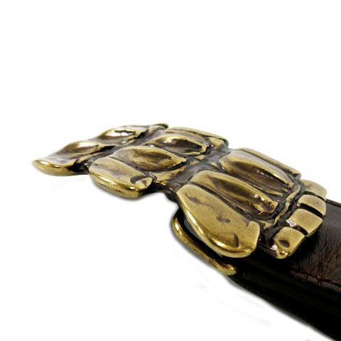 エリオットローズ Elliot Rhodes London ベルト レザー 皮革 型押し ブラウン 茶 ゴールド メンズ 155 ブランド古着販売のベクトル 通販 Yahoo ショッピング