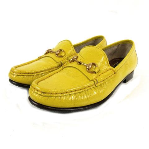 グッチ GUCCI ローファー ホースビット エナメル パテントレザー イタリア製 イエロー 黄色 35.5 レディース  :155-902205070002:ブランド古着販売のベクトル - 通販 - Yahoo!ショッピング