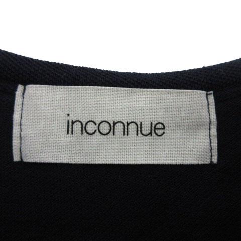 アンコニュ inconnue ワンピース 長袖 ミディ丈 コットン ネイビー 紺 