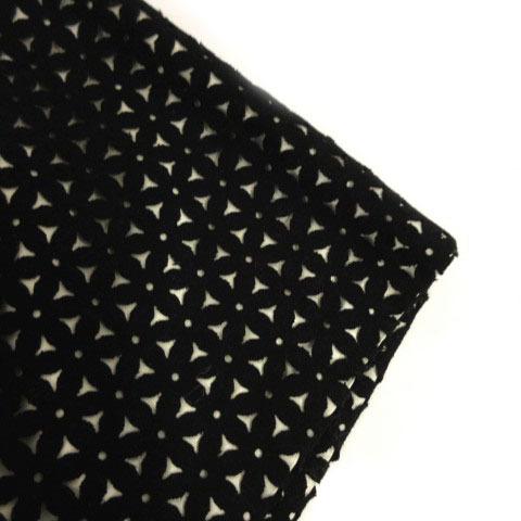 ミリー milly スカート ミディ丈 タイト ウール混 花柄レース ブラック  