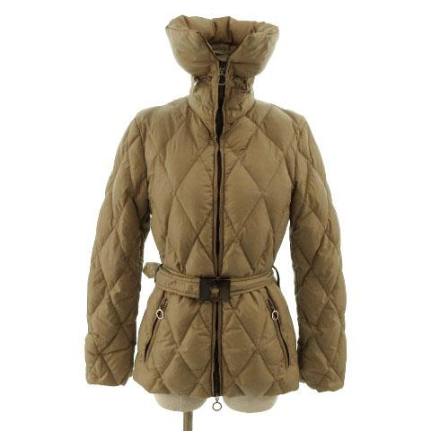【中古】モンクレール MONCLER ダウンジャケット ビッグカラー ベルト付き ベージュ 0 レディース MONCLER（モンクレール） ダウンジャケット ビッグカラー ベルト付き