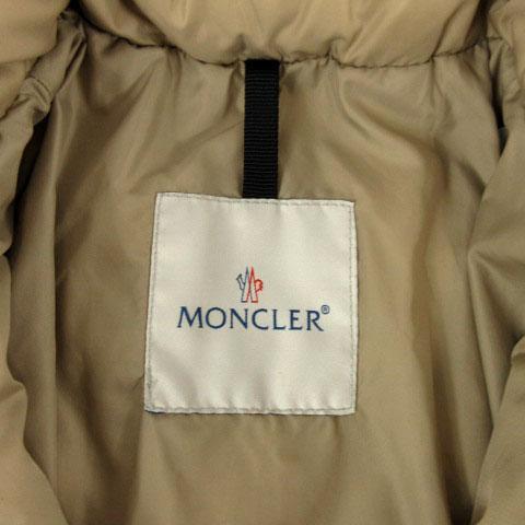 【中古】モンクレール MONCLER ダウンジャケット ビッグカラー ベルト付き ベージュ 0 レディース MONCLER（モンクレール） ダウンジャケット ビッグカラー ベルト付き