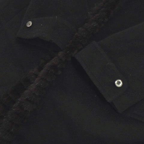 【中古】エリカエン Elikaen コート ミンク毛皮切替え ウール ブラック 黒 ブラウン 茶 レディース エリカエン Elikaen コート ミンク毛皮切替え ウール ブラック 黒