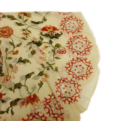 グレースコンチネンタル GRACE CONTINENTAL ビーズ刺繍付き花柄シルク 